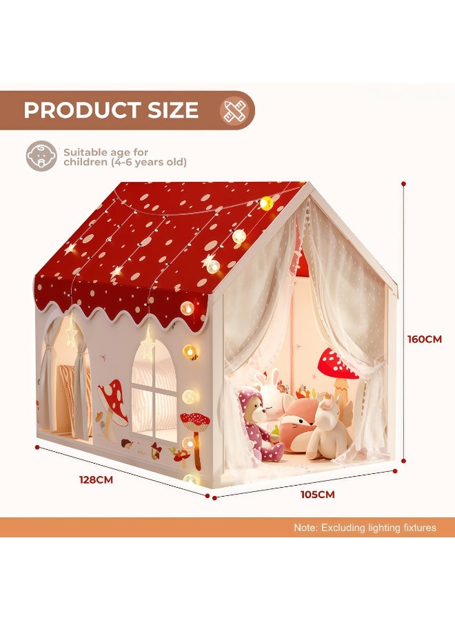 Jubilin Kids Play Tent House, Extra Large Playhouse Tent Indoor & Outdoor, Play House Kids Tent Castle, Princess Castle Tent for Boys & Girls, Play Cottage Toys Gift (Mushroom) - Image 2